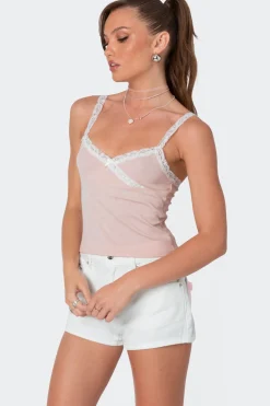 Amilia Lace Trim Tank Top
