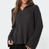 Amour High Neck Oversized Zip Sweater