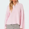 Amour High Neck Oversized Zip Sweater