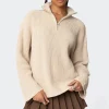Amour High Neck Oversized Zip Sweater