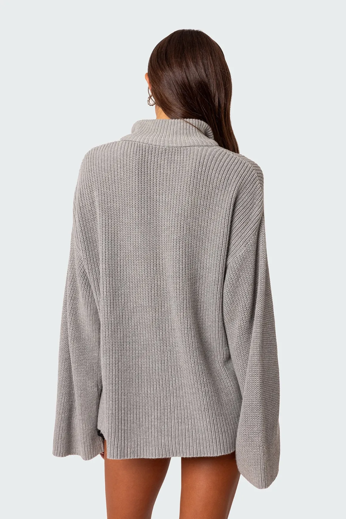 Amour High Neck Oversized Zip Sweater