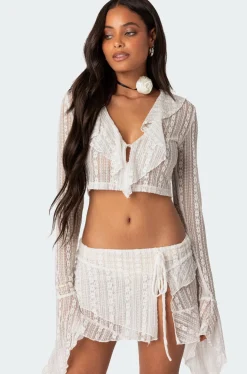 Anastasia Sheer Lace Crop Top