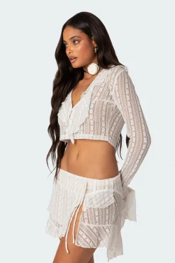 Anastasia Sheer Lace Crop Top
