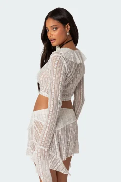 Anastasia Sheer Lace Crop Top
