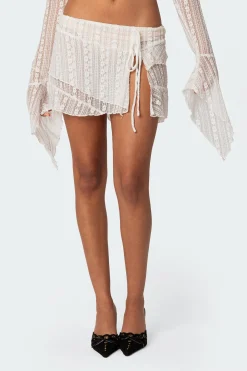 Anastasia Sheer Lace Ruffle Mini Skirt