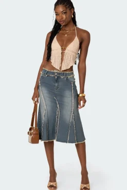 Anaya Textured Open Back Top