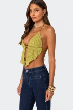 Anaya Textured Open Back Top