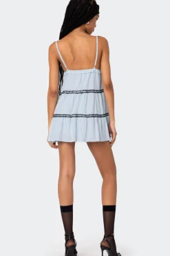 Angelica Tiered Ribbon Mini Dress