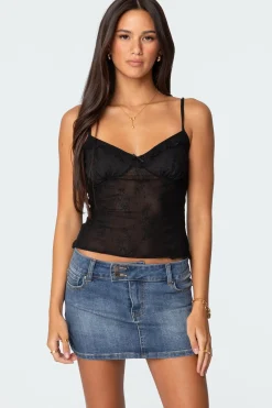 Angelina Sheer Lace Tank Top