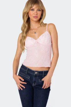 Angelina Sheer Lace Tank Top