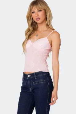 Angelina Sheer Lace Tank Top
