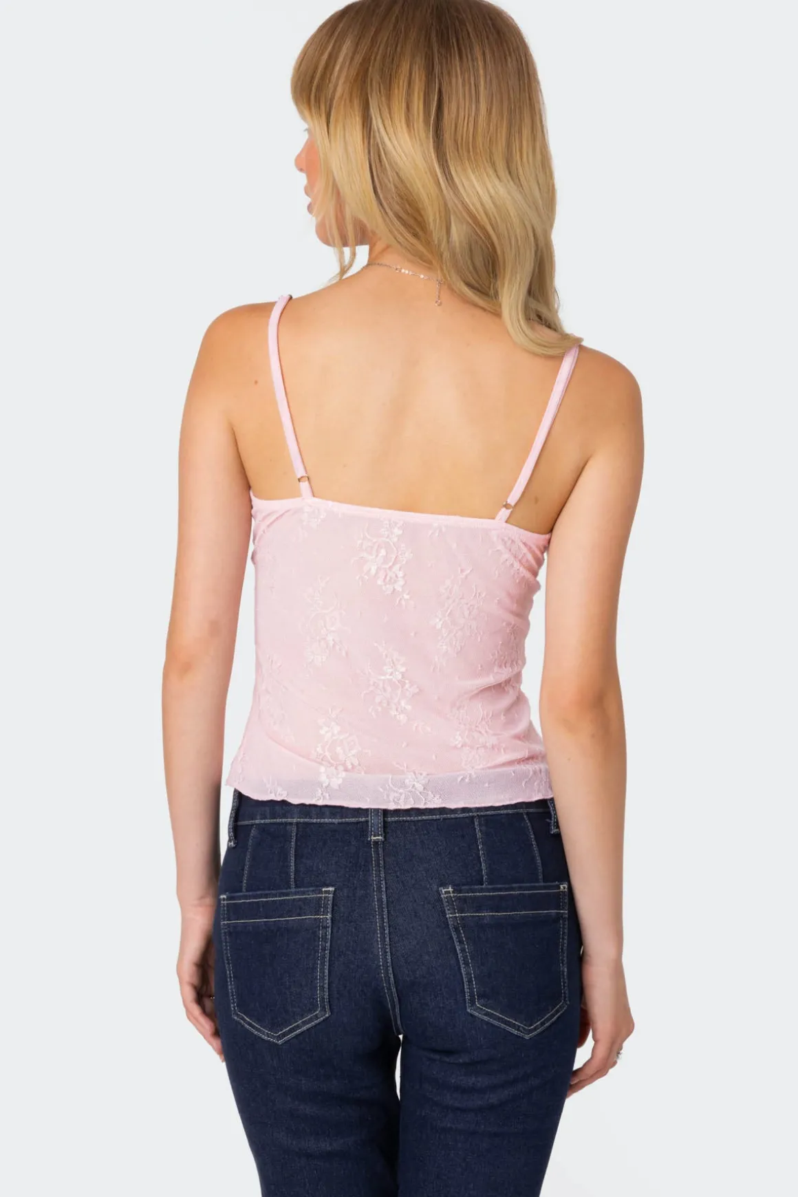 Angelina Sheer Lace Tank Top
