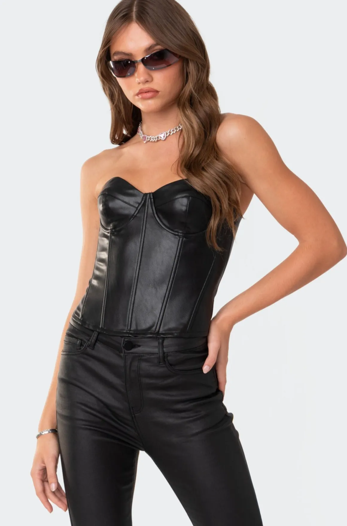 Aniyah Faux Leather Corset