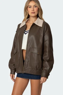 Ann Oversized Faux Leather Jacket