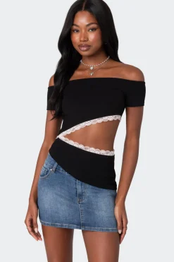 Annaise Off Shoulder Cut Out Top