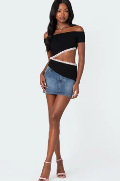Annaise Off Shoulder Cut Out Top