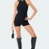 Annie Ribbed Open-Back Jumpsuit