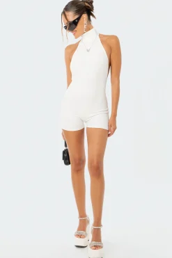 Annie Ribbed Open-Back Jumpsuit