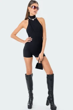 Annie Ribbed Open-Back Jumpsuit