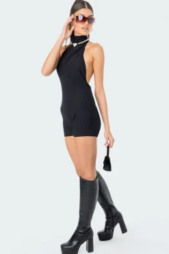 Annie Ribbed Open-Back Jumpsuit