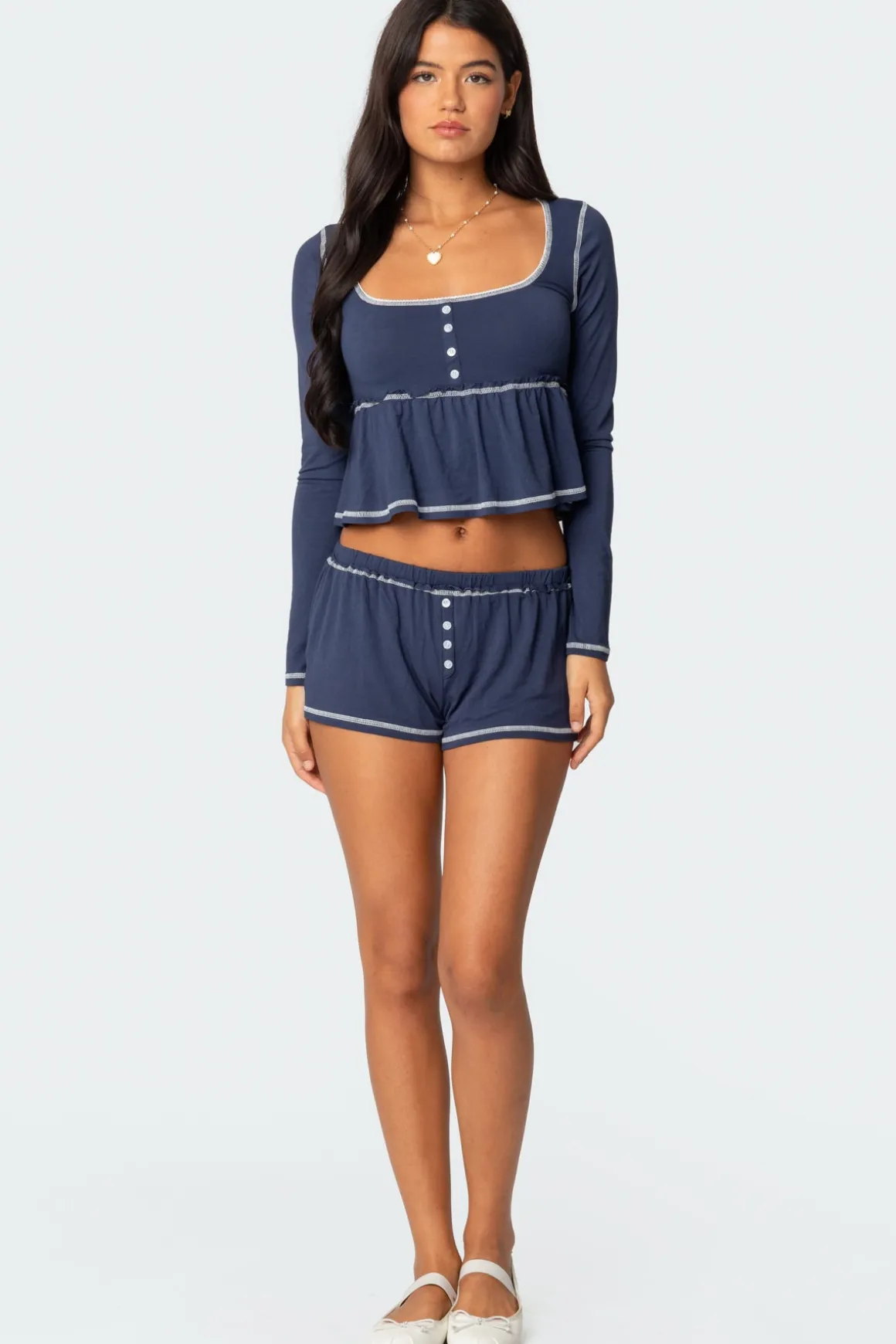 Arianne Contrast Babydoll Top