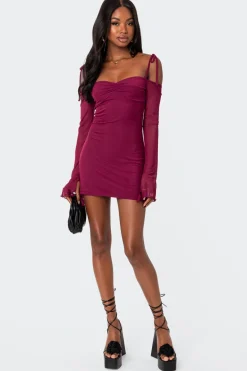 Ariel Off Shoulder Mesh Mini Dress