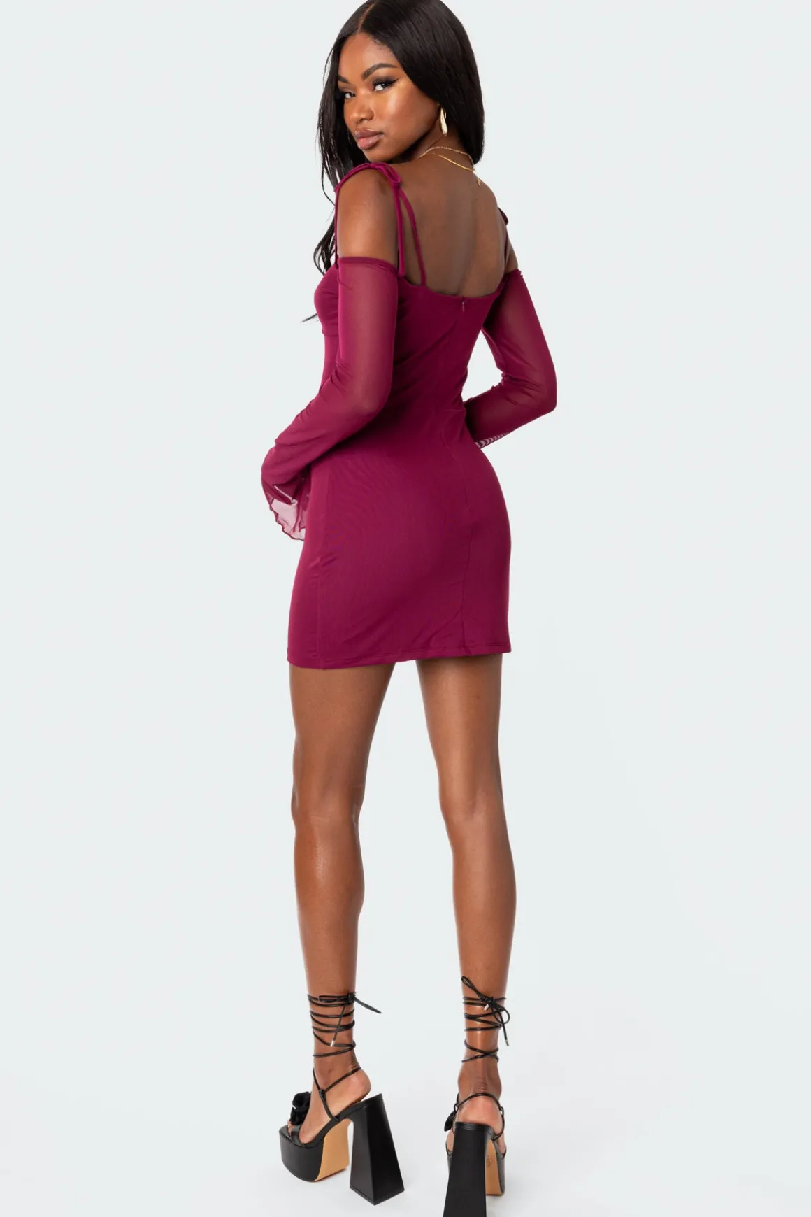 Ariel Off Shoulder Mesh Mini Dress