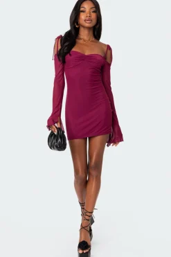 Ariel Off Shoulder Mesh Mini Dress