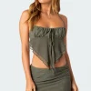 Ariyah Open Tie Back Ruffle Mesh Top