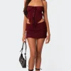 Ariyah Open Tie Back Ruffle Mesh Top