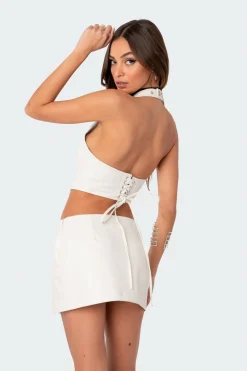Armina Faux Leather Cupped Corset