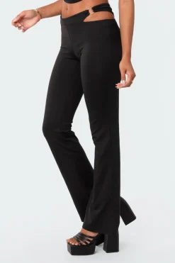 Ashanti Low-Rise Cut-Out Flared Pants
