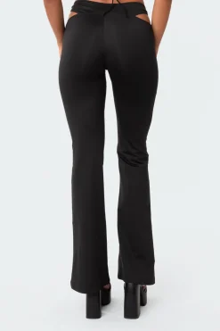 Ashanti Low-Rise Cut-Out Flared Pants