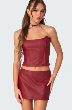 Aster Faux Leather Corset