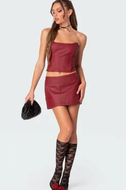 Aster Faux Leather Corset