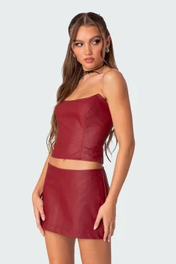 Aster Faux Leather Corset