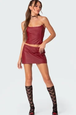 Aster Faux Leather Corset