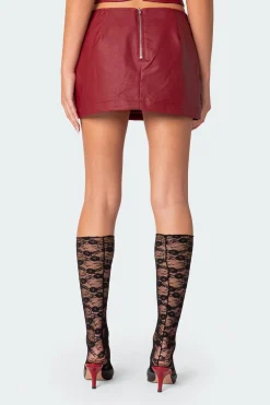 Aster Faux Leather Mini Skirt