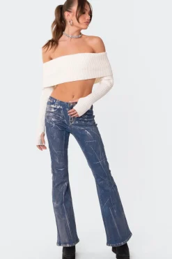 Astrea Fold Over Cropped Sweater