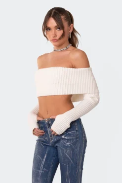 Astrea Fold Over Cropped Sweater