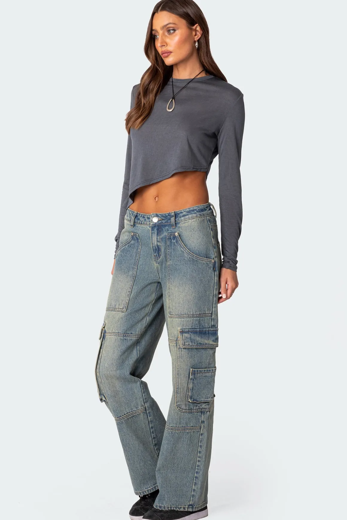 Asymmetric Long Sleeve T Shirt