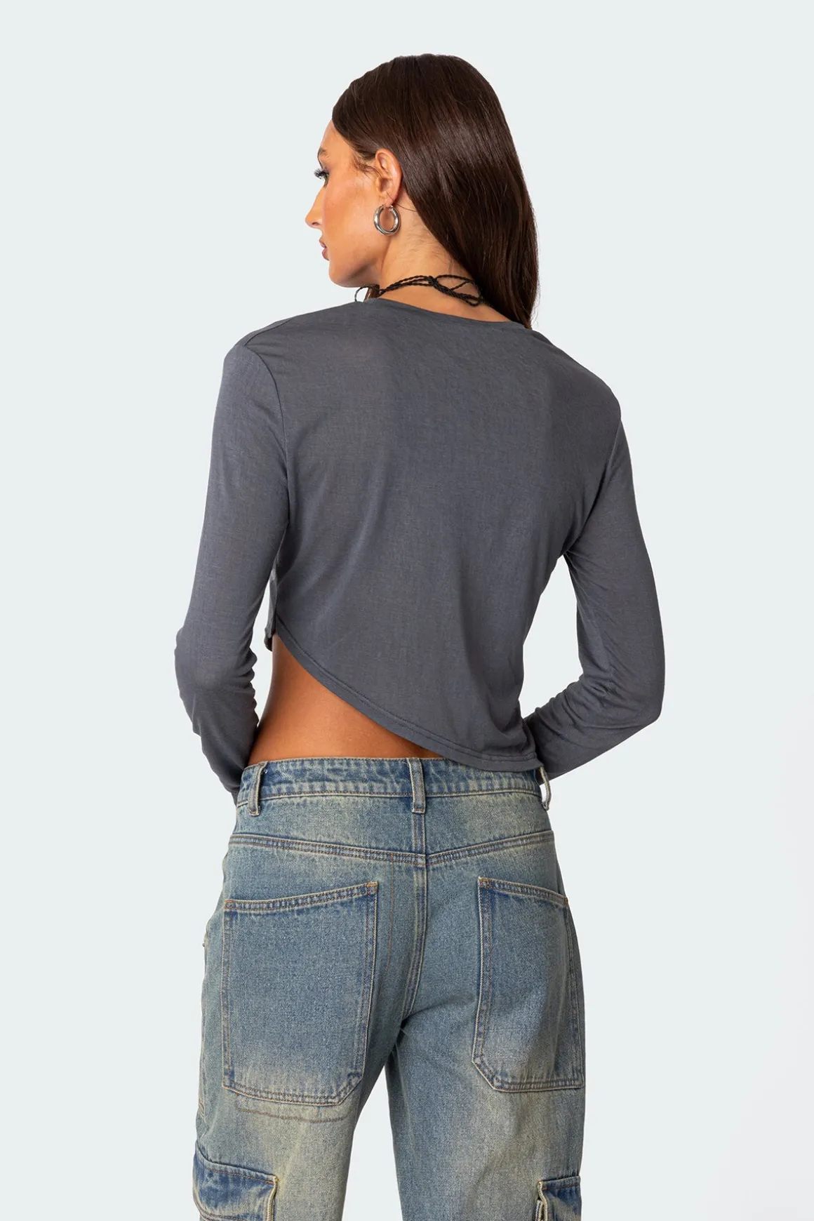 Asymmetric Long Sleeve T Shirt