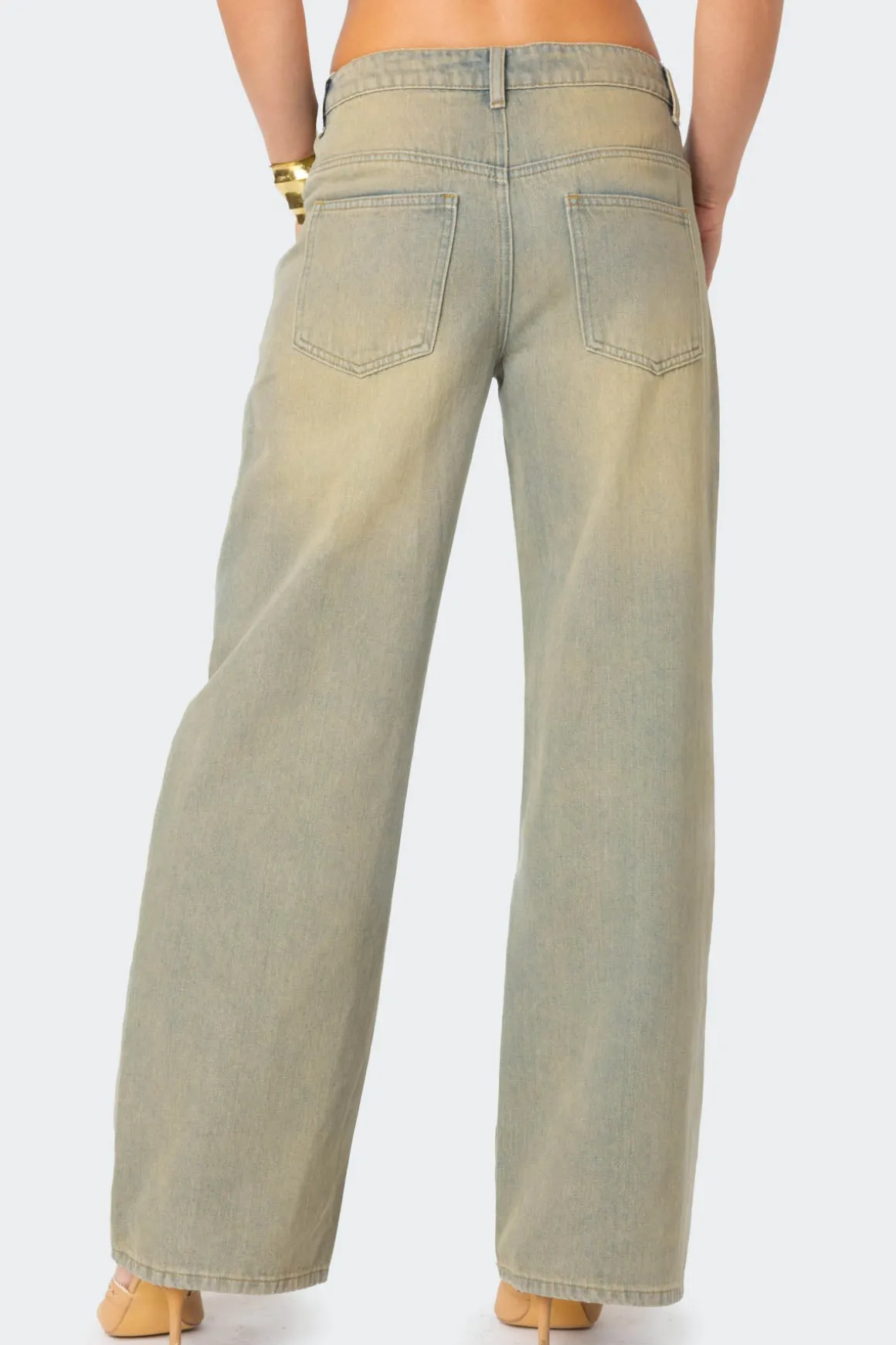 Asymmetric Low Rise Wrap Jeans