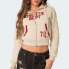 Athletic Dept Cropped Zip Up Hoodie