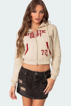 Athletic Dept Cropped Zip Up Hoodie