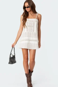 August Cotton Lace Mini Dress