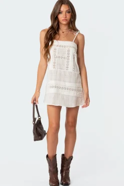 August Cotton Lace Mini Dress