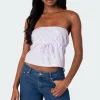 Augusta Pinstripe Strapless Top