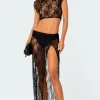 Aura Low Rise Sheer Lace Maxi Skirt