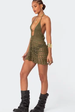 Austin Open Back Crochet Mini Dress
